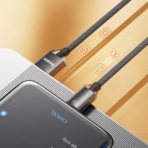 Boste Gemstone Series Fast Charging Data Cable USB-A to USB-C 6A 1m Brushed Black 5