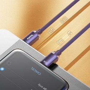 Boste Gemstone Series Fast Charging Data Cable USB-C to USB-C 100W 2m Brushed Purple 5