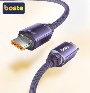 Boste Gemstone Series Fast Charging Data Cable USB-C to USB-C 100W 1m Brushed Purple 2