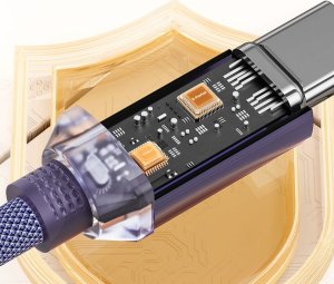 Boste Gemstone Series Fast Charging Data Cable USB-C to USB-C 100W 1m Brushed Purple 7