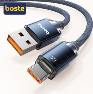 Boste Gemstone Series Fast Charging Data Cable USB-A to USB-C 6A 1m Brushed Blue 2