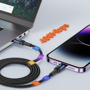 Boste Beauty Armor Series Fast Charging Data Cable USB-C to iP 20W 1m Blue 6