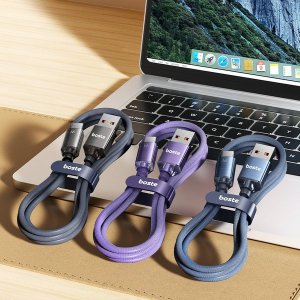 Boste Gemstone Series Fast Charging Data Cable USB-A to USB-C 6A 2m Brushed Black 8
