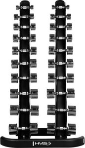 ZESTAW HANTLI POLIURETANOWYCH HPT 2 x 1 - 10 KG (110 KG) + STOJAK STR37 HMS 3