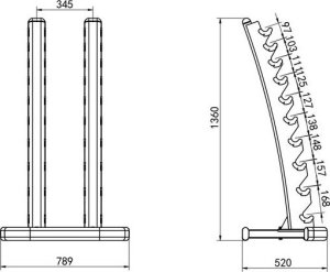 ZESTAW HANTLI POLIURETANOWYCH HPT 2 x 1 - 10 KG (110 KG) + STOJAK STR37 HMS 5
