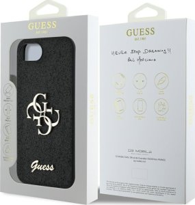 Guess Etui Guess Fixed Glitter Big 4G do       iPhone 16e czarny 8