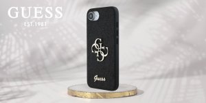 Guess Etui Guess Fixed Glitter Big 4G do       iPhone 16e czarny 9