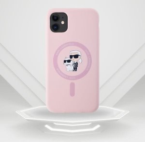 Etui Karl Lagerfeld Silicone             Karl&Choupette MagSafe do iPhone 11 różowy 11