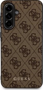 Etui Guess 4G Metal Gold Logo do Samsung Galaxy A56 brązowy 2