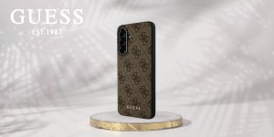 Etui Guess 4G Metal Gold Logo do Samsung Galaxy A56 brązowy 8