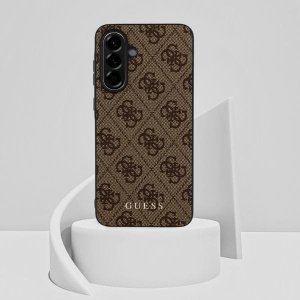 Etui Guess 4G Metal Gold Logo do Samsung Galaxy A56 brązowy 9