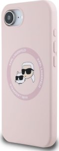 Etui Karl Lagerfeld Silicone             Karl&Choupette Heads MagSafe do iPhone 16e różowy 2