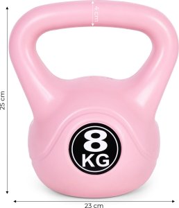 Kettlebell kettle 8 kg do ćwiczeń hantla kula odważnik obciążenie ciężar fitness różowy ModernHome 9