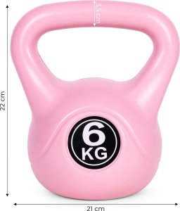 Kettlebell kettle 6 kg do ćwiczeń hantla kula odważnik obciążenie ciężar fitness różowy ModernHome 9