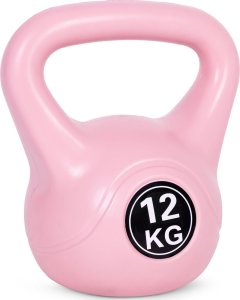Kettlebell kettle 12 kg do ćwiczeń hantla kula odważnik obciążenie ciężar fitness różowy ModernHome 3