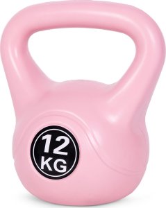 Kettlebell kettle 12 kg do ćwiczeń hantla kula odważnik obciążenie ciężar fitness różowy ModernHome 4
