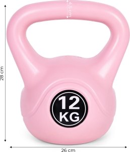Kettlebell kettle 12 kg do ćwiczeń hantla kula odważnik obciążenie ciężar fitness różowy ModernHome 9