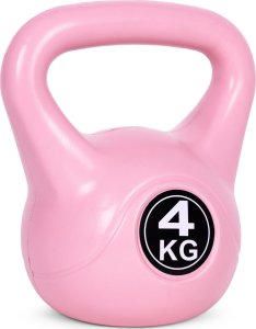 Kettlebell kettle 4 kg do ćwiczeń hantla kula odważnik obciążenie ciężar fitness różowy ModernHome 3