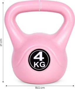 Kettlebell kettle 4 kg do ćwiczeń hantla kula odważnik obciążenie ciężar fitness różowy ModernHome 9