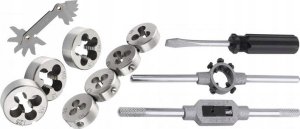 Zestaw gwintowników i narzynek 32el. (M3-M12) metalowa walizka 12