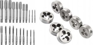 Zestaw gwintowników i narzynek 32el. (M3-M12) metalowa walizka 14