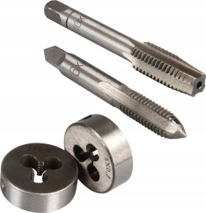 Zestaw gwintowników i narzynek 32el. (M3-M12) metalowa walizka 10