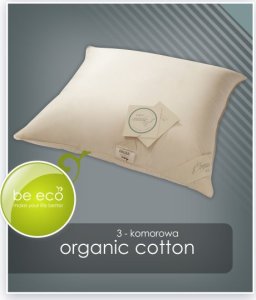 ORGANIC COTTON poduszka trzykomorowa puch 90% AMZ ROZMIAR: 50x70cm,  KOLOR: Naturalny 2