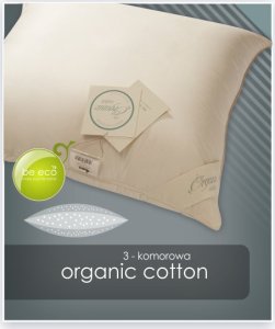 ORGANIC COTTON poduszka trzykomorowa puch 90% AMZ ROZMIAR: 50x70cm,  KOLOR: Naturalny 3