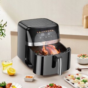 Frytkownica beztłuszczowa Hoco Frytkownica bezolejowa Air Fryer z ekranem dotykowym 8L 1700W HE20 czarna 16