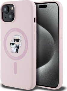 Case Karl Lagerfeld Silicone Karl&Choupette MagSafe for iPhone 15 Plus pink 1