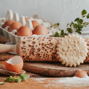 Chłopcy z Rancza Wałek do ciasta duży króliczek + szczotka 2