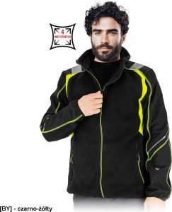 LH-TAYGER  Bluza ochronna męska stójka dzianina polar 100% 2 kieszenie rękawy wykończone lamówką pasy odblaskowe softshell 4-kierunkowy stretch 100% poliester 150D membrana TPU M 1