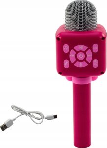 Bezprzewodowy Mikrofon Bluetooth Do Karaoke Nagrywanie Zmiana Głosu Różowy 3