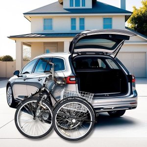 ROWER 3-KOŁOWY SKŁADANY 24 CZARNY SHIMANO 7-BIEGOWY 8