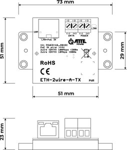 Atte ZESTAW KONWERTERÓW UTP / 2-WIRE DO TRANSMISJI LAN+POE ETH-2WIRE-A-SET2 KOMPLET 2 SZT ATTE 3