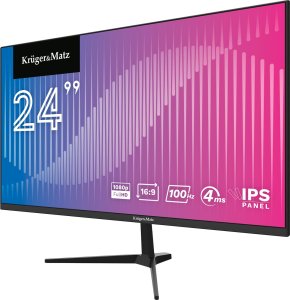 Monitor LED bezramkowy Kruger&Matz 24" FullHD 100Hz IPS HDMI VGA głośniki 2