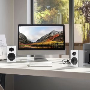 Głośniki do komputera bluetooth Laudberg XS1W 2.0 Białe 80W pilot HDMI ARC USB DAC 2