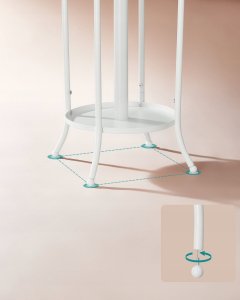 Wieszak na płaszcze Wolnostojący, Stojak na płaszcze z uchwytem na parasol, 12 haczyków, Metal, Wysokość 175 cm, do przedpokoju, 4