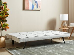 Beliani Sofa rozkładana jasnoszara HASLE 4