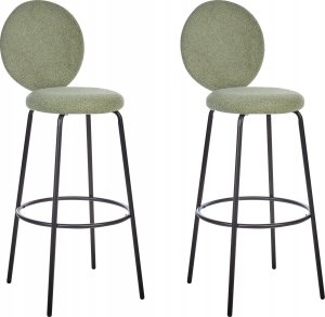 Beliani Krzesło barowe Zestaw 2 Boucle Jasnozielony EMERY 4