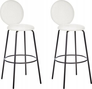 Beliani Krzesło barowe Zestaw 2 Boucle Biały EMERY 4