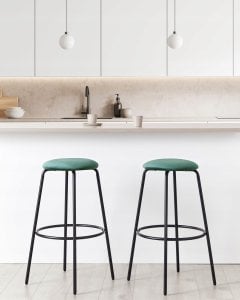 Beliani Krzesło barowe Zestaw 2 Welur Szmaragdowy MORTON 2