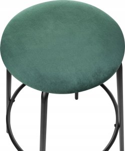 Beliani Krzesło barowe Zestaw 2 Welur Szmaragdowy MORTON 6