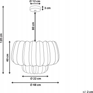 Lampa wisząca Beliani Lampa wisząca pleciona papierowa beżowa SAISI 3