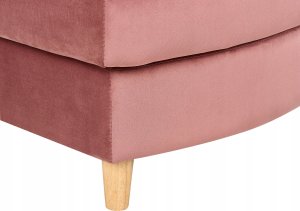 Beliani Szezlong welurowy z pojemnikiem prawostronny różowy MERI II 11