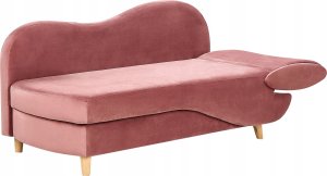 Beliani Szezlong welurowy z pojemnikiem prawostronny różowy MERI II 6