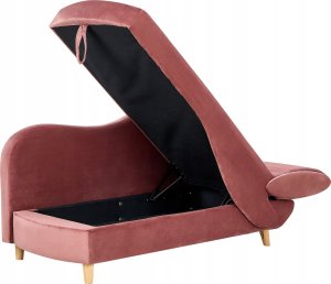 Beliani Szezlong welurowy z pojemnikiem prawostronny różowy MERI II 7