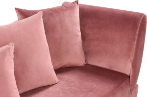 Beliani Szezlong welurowy z pojemnikiem prawostronny różowy MERI II 10