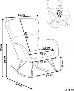 Beliani Fotel bujany Boucle Pomarańczowy ANASET 3