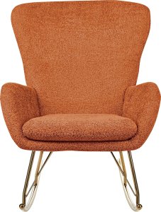 Beliani Fotel bujany Boucle Pomarańczowy ANASET 4